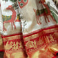 Pearl White Patan Patola Pure Silk Saree - Limited Edition!