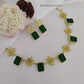 Single-layer green necklace set with a minimalist touch.