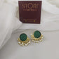 Nandini Half Pearls Raw Stone Earrings