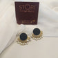 Nandini Half Pearls Raw Stone Earrings