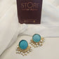 Nandini Half Pearls Raw Stone Earrings