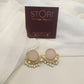 Nandini Half Pearls Raw Stone Earrings