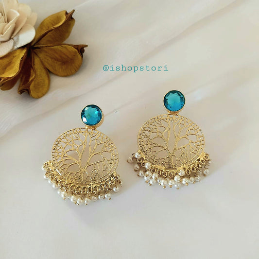 Koami Glossy Stone & Pearl Earrings