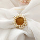 Nandini Pearl Halo Raw Stone Finger Ring