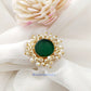 Nandini Pearl Halo Raw Stone Finger Ring