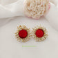 Nandini Pearls Halo Raw Stone Earrings