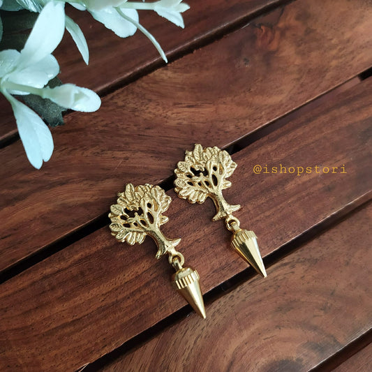 Tahira Small Golden Cone Drop Earrings