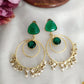 Mira Stone & Pearls Chandbalis Earrings