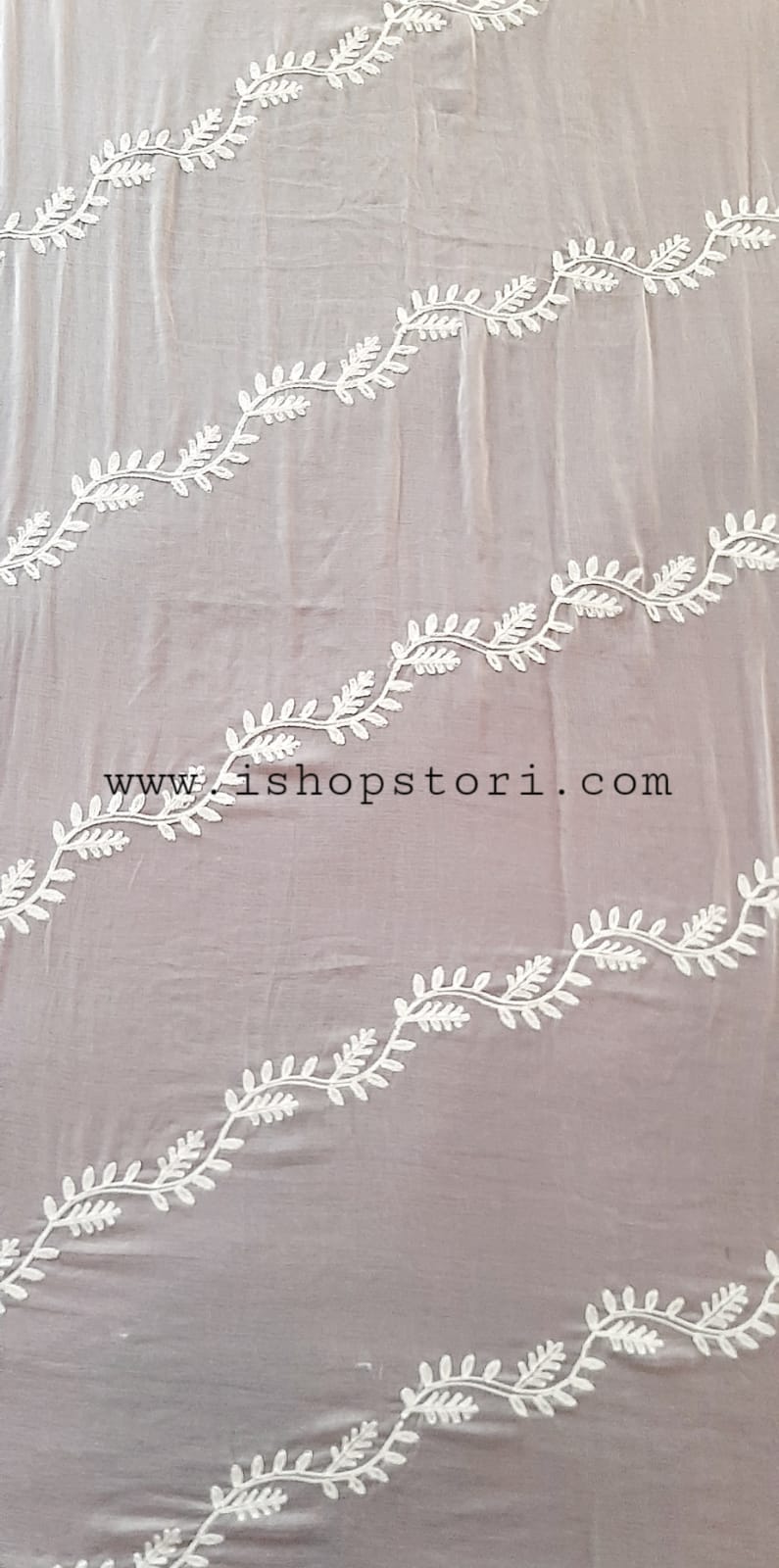 Embroidered Leheriya Jaal Chiffon Lucknowi Chikankari Dupatta
