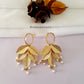 Myra Golden Petals & Stone Earrings