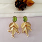 Myra Golden Petals & Stone Earrings