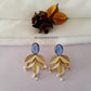 Myra Golden Petals & Stone Earrings