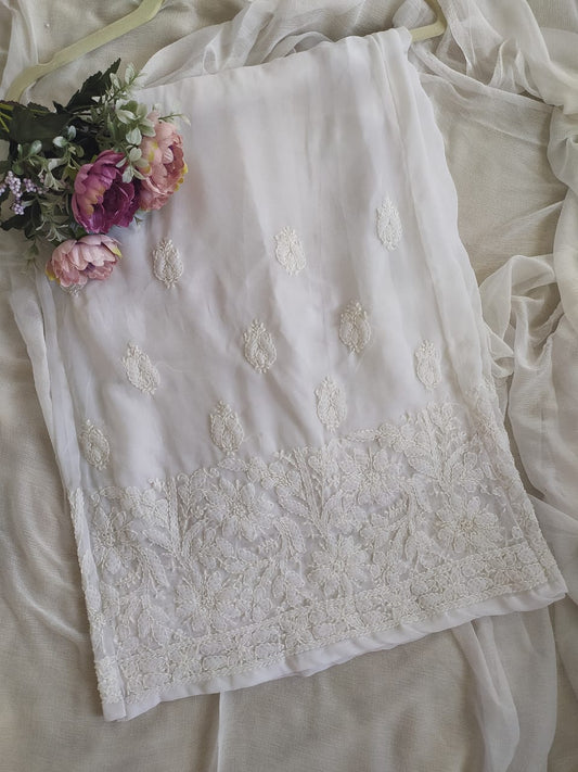 Hand Embroidered Georgette Chikankari Palazzo