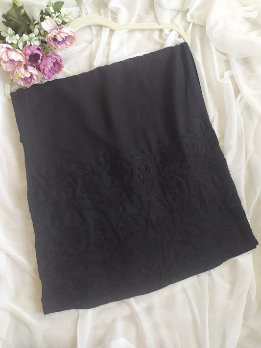 Aari Work Black Lucknowi Chikankari Palazzo