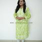 Petals Lime Green Cotton Mulmul Chikankari Kurti
