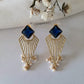 Yuvika Golden Spokes & Stone Statement Earrings