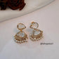 Hansini Two Layer Raw Stone Earrings