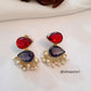 Hansini Two Layer Raw Stone Earrings