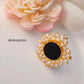Nandini Pearl Halo Raw Stone Finger Ring