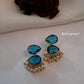 Hansini Two Layer Raw Stone Earrings